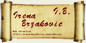 Irena Brzaković vizit kartica